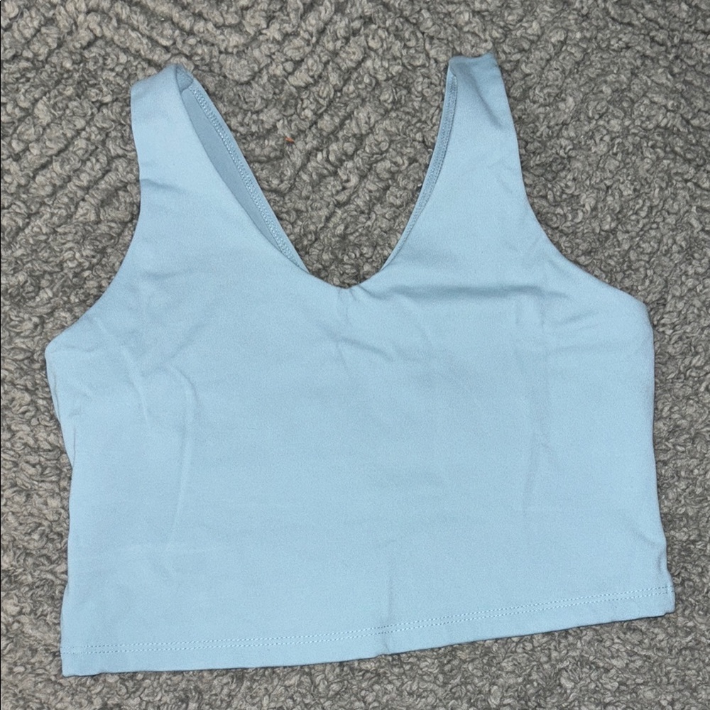 Light Blue V-Neck Athletic Top